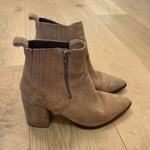 Tony Bianco Suede Leather Block Heel Ankle Bootie Pointed Toe Boot 8